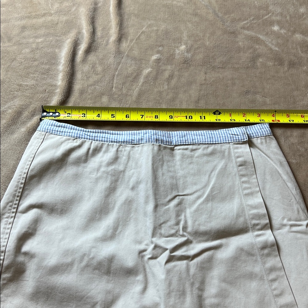 TOMMY HILFIGER Nautical Beige Cotton Smooth Mini Wrap Skort - Size 6 - Picture 10 of 11